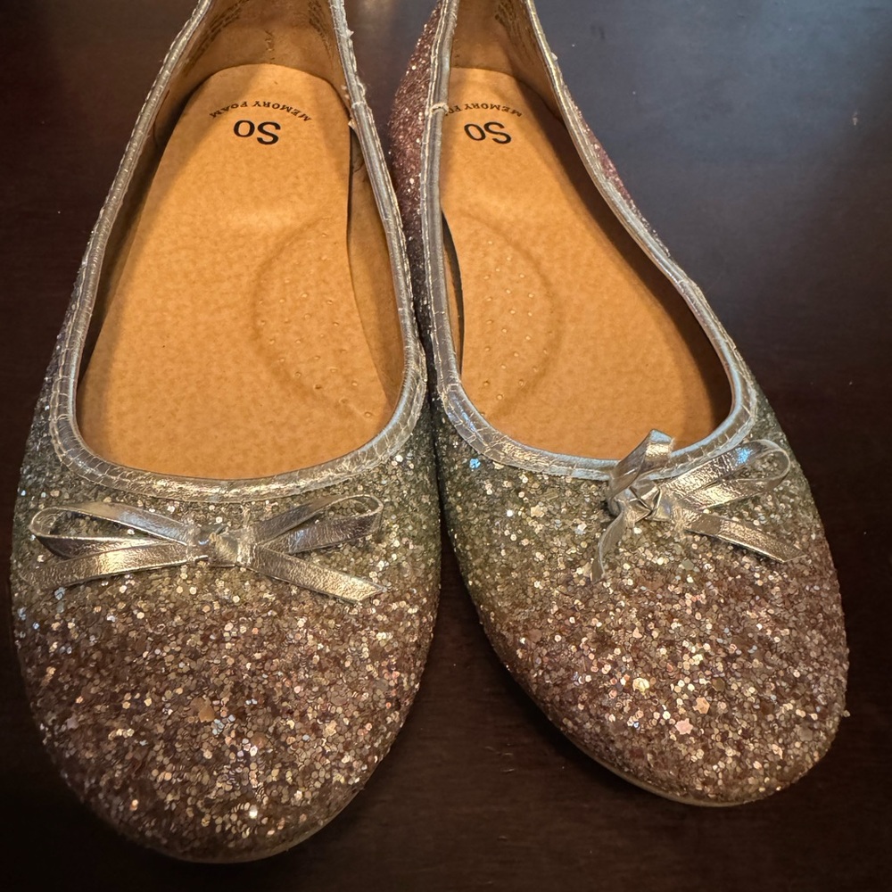 SO Girls Glitter Ballet Flats Dress Shoe